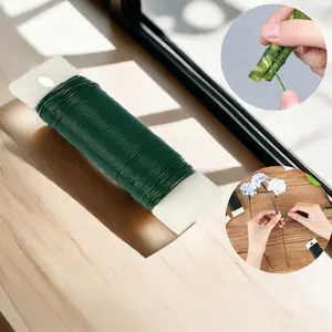 Floral Arrangement Wire 50m, Plant Pot Fixing Binding Wire, Soft Painted Iron Wire, Handmade Art Craft, Multi-Purpose Gardening Tie Wire