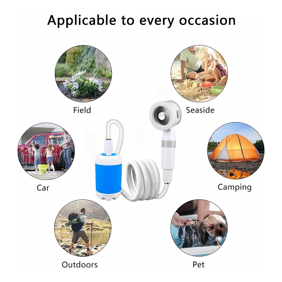 Portable shower, handheld electric shower, outdoor shower equipment for camping and hiking, pet cleaning, car washing, camping equipment, camping supplies, travel accessories, apartment shower tools Portable shower, handheld electric shower, outdoor shower equipment for camping and hiking, pet cleaning, car washing, camping equipment, camping supplies, travel accessories, apartment shower tools