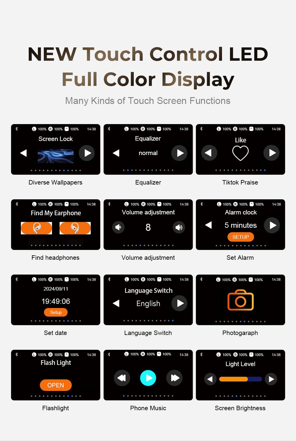 MINISO MS150 True Wireless Hanging Ear Bluetooth 5.4 headphone| HiFi Sound, Waterproof, Full Color Touch Screen, Noise Reduction, audio