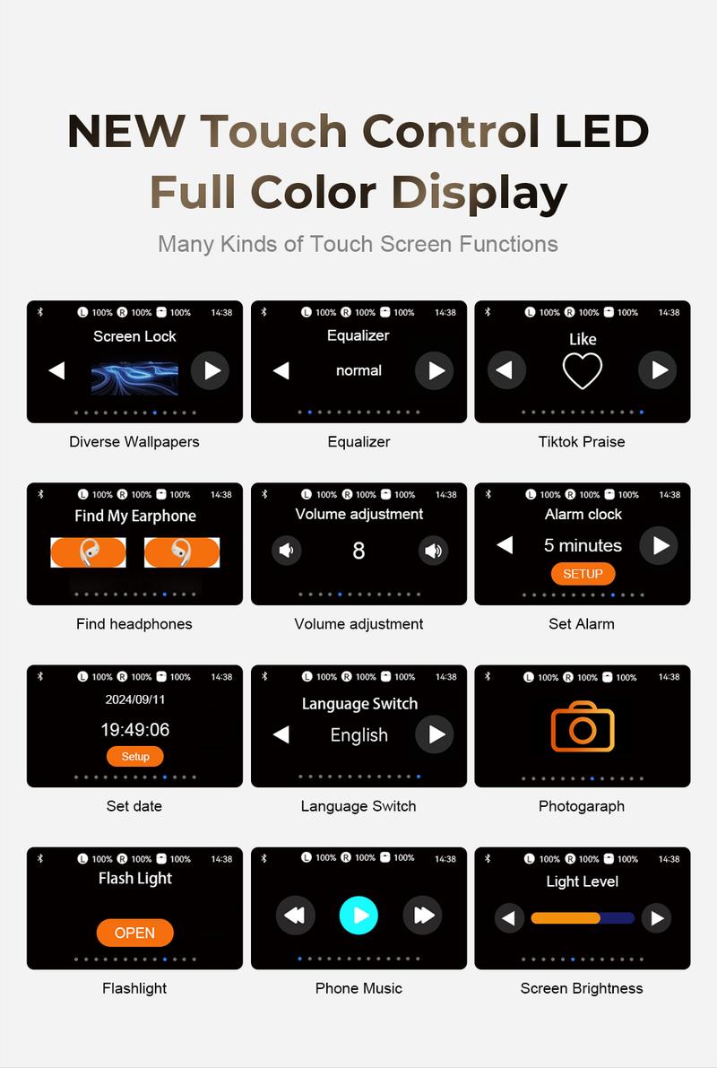 MINISO MS150 True Wireless Hanging Ear Bluetooth 5.4 headphone| HiFi Sound, Waterproof, Full Color Touch Screen, Noise Reduction, audio