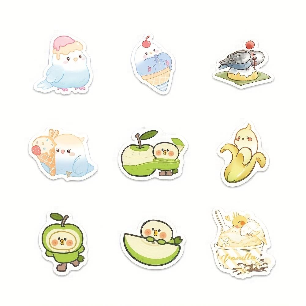 100pcs Food Parrot Stickers, Creative Snack Decoration, Fun Food Art Stickers, Perfect for Parties & Events, Unique Gift Idea