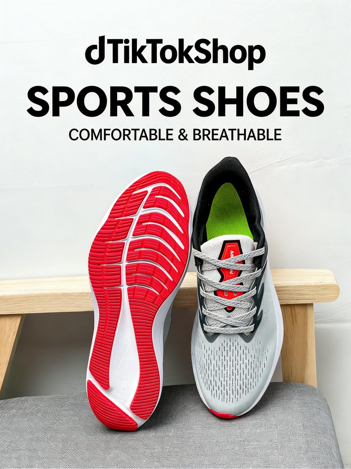 TikTok Trending Unisex Breathable Mesh Lightweight Cushioning Running Shoes Comfortable Lace Up Athletic Sneakers for Running Gym Daily Wear