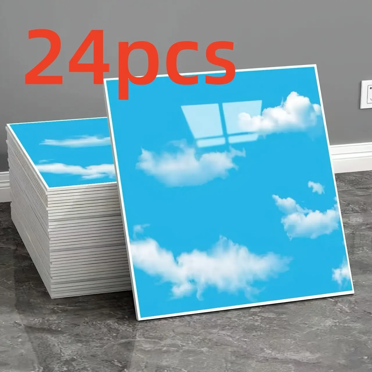 24pcs 30x30cm PVC Wall Panels, Fireproof Waterproof Lightweight Self-Adhesive Wall Tiles, Kitchen Renovation Decorative Wall Covering, Peel and Stick Panels for Walls
