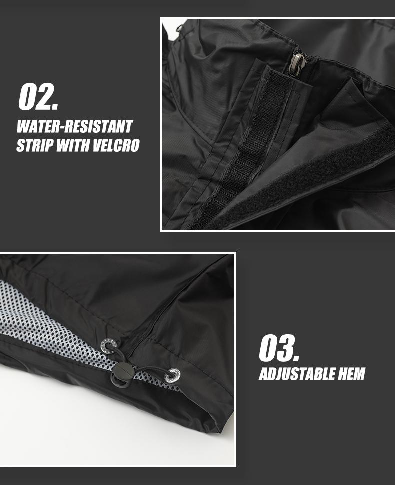 VEMAR Motorcycle Split Raincoat Unisex Rain Jacket and Pants Set for Delivery Riders Motocross Raincoat with Hat