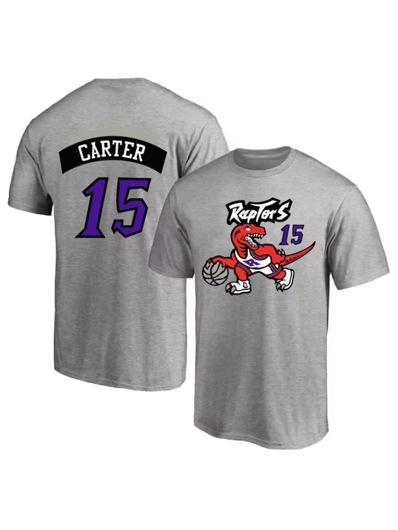 Retro Version Toronto No. 15 Vince Carter Jersey Training Jersey Crew Neck Short Sleeve T-shirt Basketball Sports Streetwear Tee