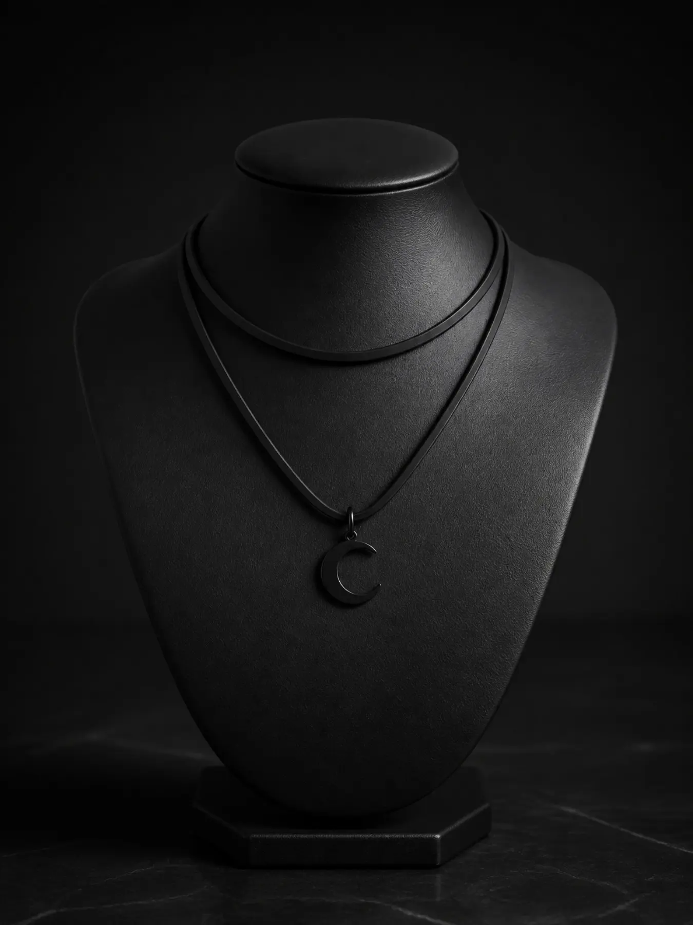 Gothic Bohemian style black crescent-shaped multi-layered necklace, women's moon necklace, Gothic Emo Grunge style necklace, Gothic jewelry, Witches Knot Necklace, Chunky chain necklace, seasonal gift.