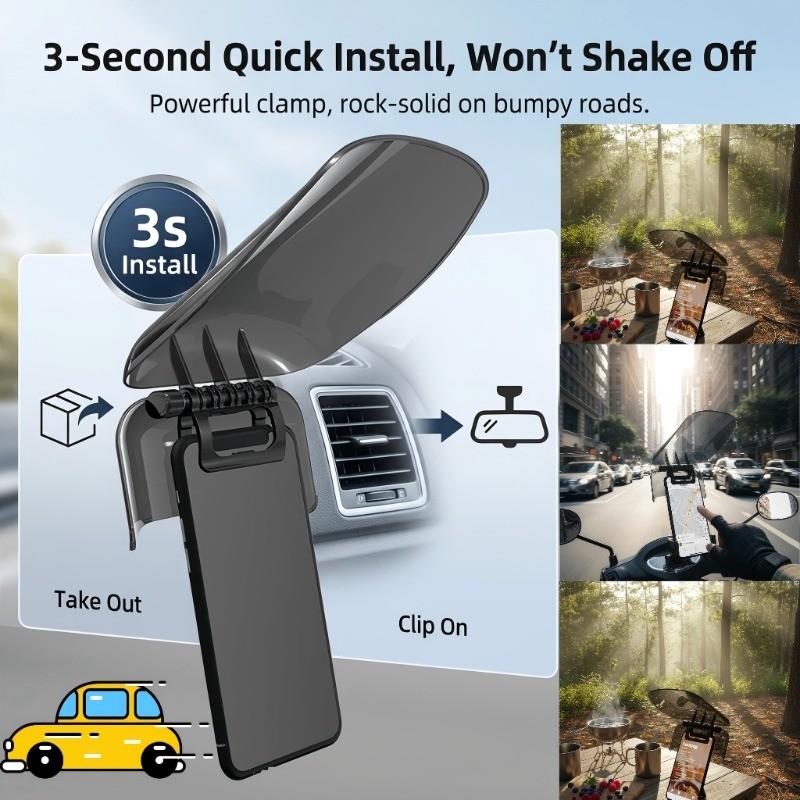 1pc Universal All-Season Phone Sunshade, Adjustable Shade Height And Angle, Ergonomic Slanted Design, Anti-Uv And Anti-Glare, Light-Blocking Phone Stand, Suitable for Car Driving, Riding, Outdoor Travel