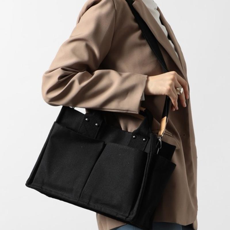 Women's Canvas Bag Multi-pocket Canvas Tote Bag Large Capacity Casual Shoulder Crossbody Bag