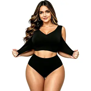 LUCKFOX Front Closure Plus Size Posture Bra, Wireless Full Coverage Back Smoothing Non Slip Straps 1XL-4XL
