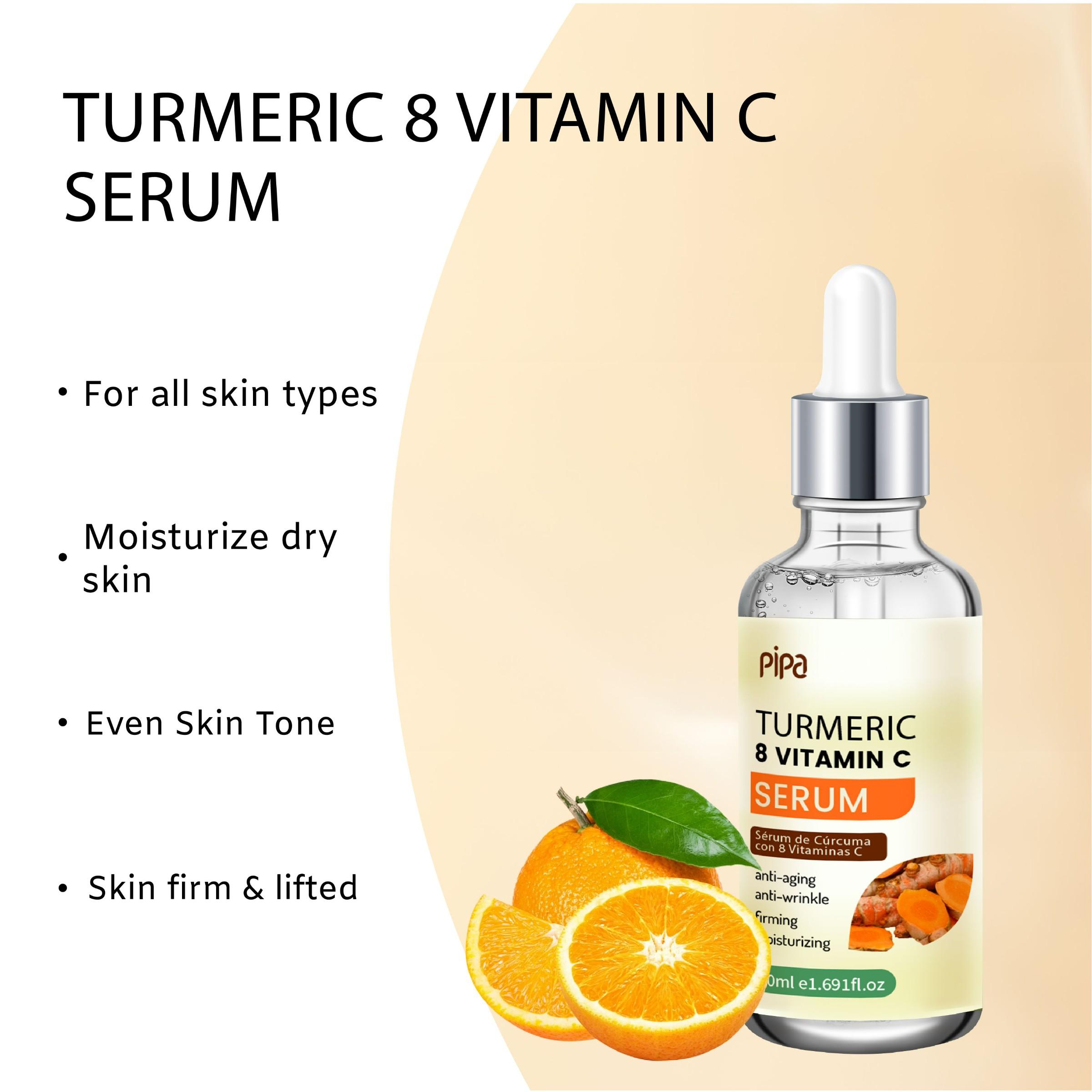 Turmeric Vitamin C Brightening Essence, Anti-Wrinkle, Whitening, Hydrating, Firming, Fade Acne Scars, 50ML Daily Skincare