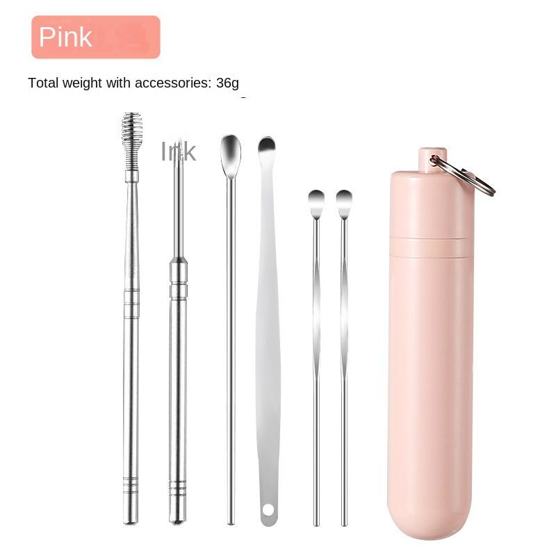 Ear Cleaning Kit 6-Piece Set, Earwax Removal Tools, Home Use Ear Scoop, Easy-To-Use Ear Cleaner, Ear Canal Scraper, Ear Wax Remover, Ear Pick Set