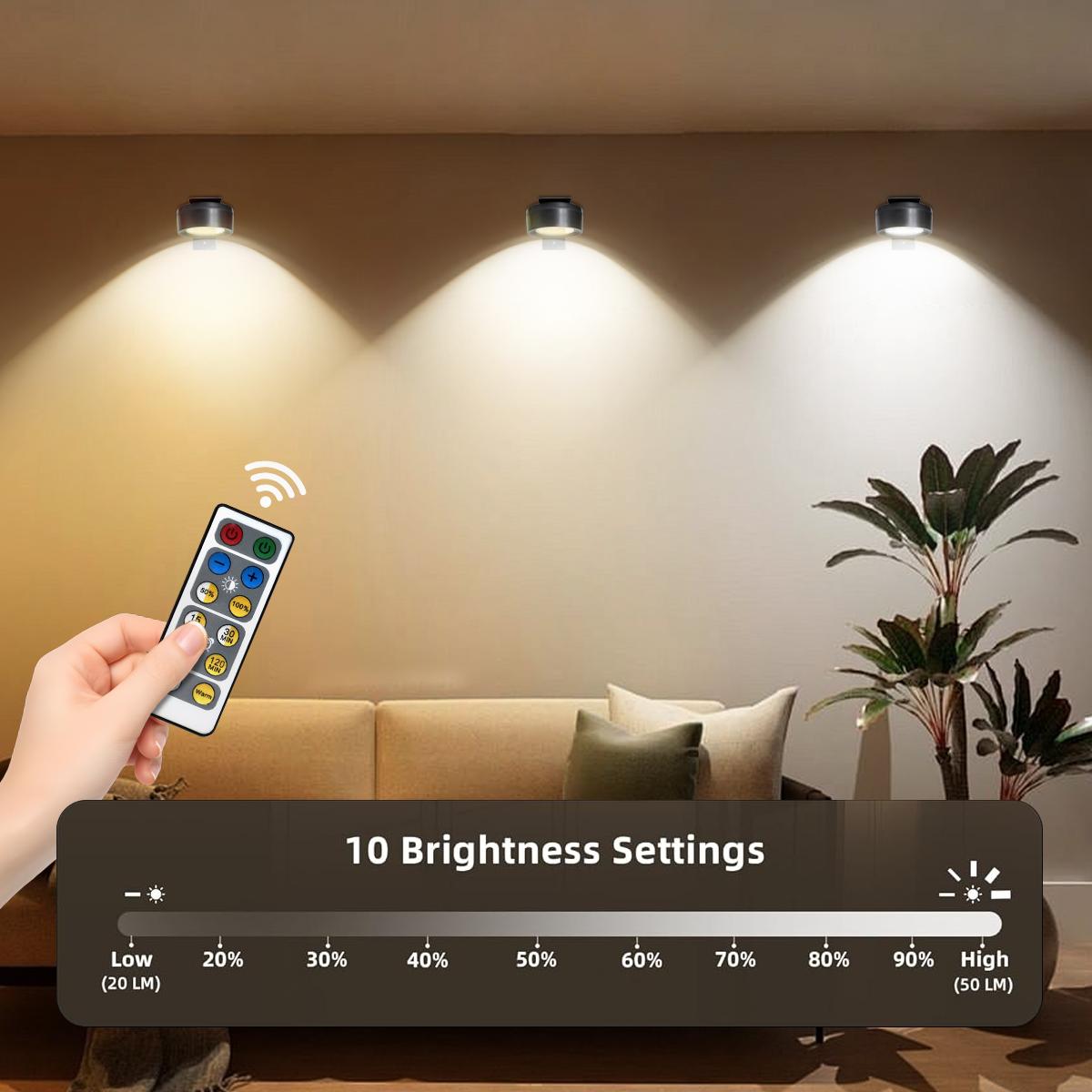 LED Wireless Picture Light with Timer, Adjustable Brightness Art Display Lamp, 3 Lighting Modes for Portraits, Wall Decor, Art Frames, Decorative Lighting