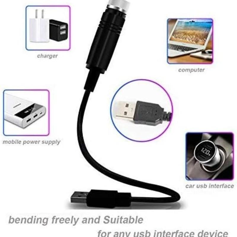 Car USB Star Night Lights Interior Ceiling Lights Atmosphere Light USB Interior Laser Light Car Atmosphere Decorative Lights