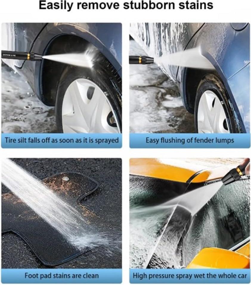Adjustable High Pressure Garden Hose Nozzle, Multifunctional Water Spray Gun for Watering, Car Wash, Window Cleaning & Outdoor Use