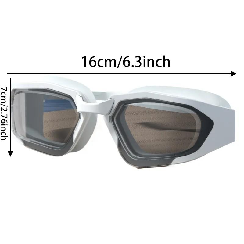 Adult Swim Goggles Set, Waterproof Anti-Fog High Clarity Silicone Swimsuits, Simple Style Pure Color Swimming Gear, Sports Equipment