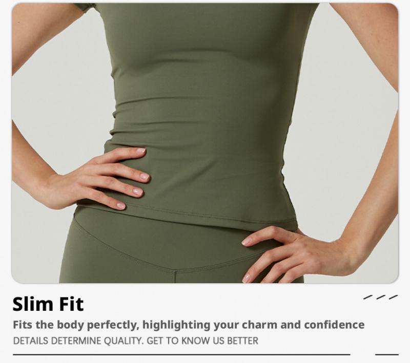 Solid color sports T-shirt set, round neck, slim fit, stretchy fabric, suitable for yoga and gym workouts, women's sportswear, sporty style clothing, fitness shirt, workout top, loose fitness shirt, fitness set