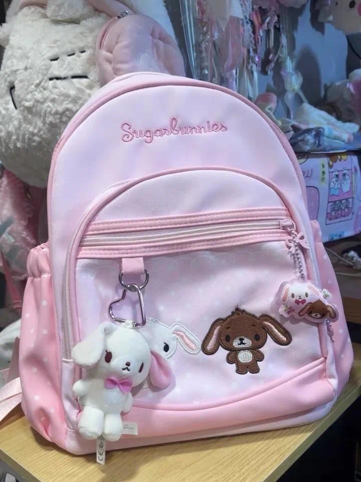 37cm Sugarbunnies Pink Backpack Large Capacity Multi-Layer Storage Travel Take Bag  Anime Student Rewards Girl Birthday Gift Toy