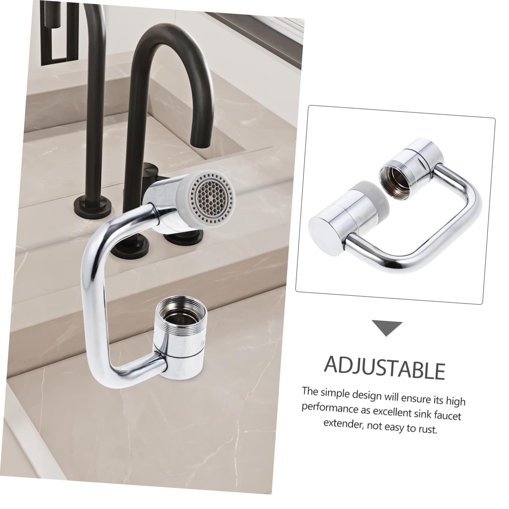 1440° Rotatable Faucet Aerator Extension - for Effortless, All-Angle Control, Rotating Swivel Faucet Aerator Extender, Kitchen Bathroom Sink Faucets Sprayer Attachment with 2 Mode Spray(1PC)