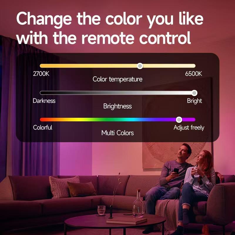 Round Charging RGB Bulb, Three-Tone Lighting, Remote Control, Magnetic Installation, Wireless Portable, Emergency Lighting Atmosphere Lamp Round Charging RGB Bulb, Three-Tone Lighting, Remote Control, Magnetic Installation, Wireless Portable, Emergency Lighting Atmosphere Lamp