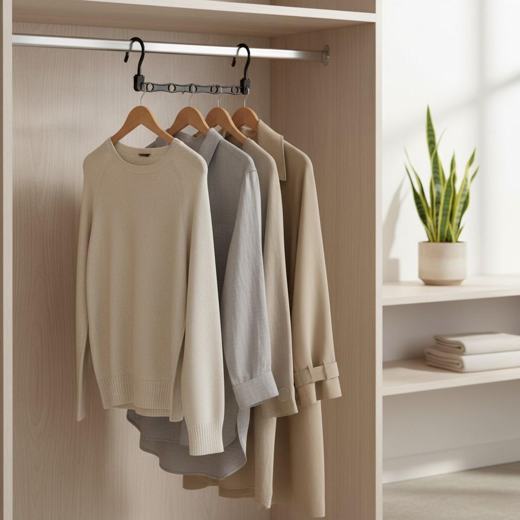 2pcs Creative Windproof Magic Clothes Hanger, Multifunctional PP Plastic Rotating Foldable Hanger, 5-Hole Storage Hook, Small Non-Slip Home Travel Hanger