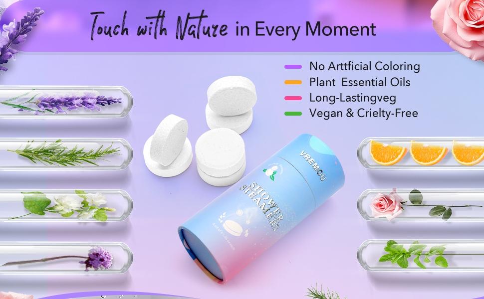 Shower Steamers Aromatherapy, 8 PCS Natural Shower Bombs Aromatherapy with Essential Oil, Relaxation Spa Gifts for Women As Valentine's Day Mothers Day Present Idea, Travel Essentials
