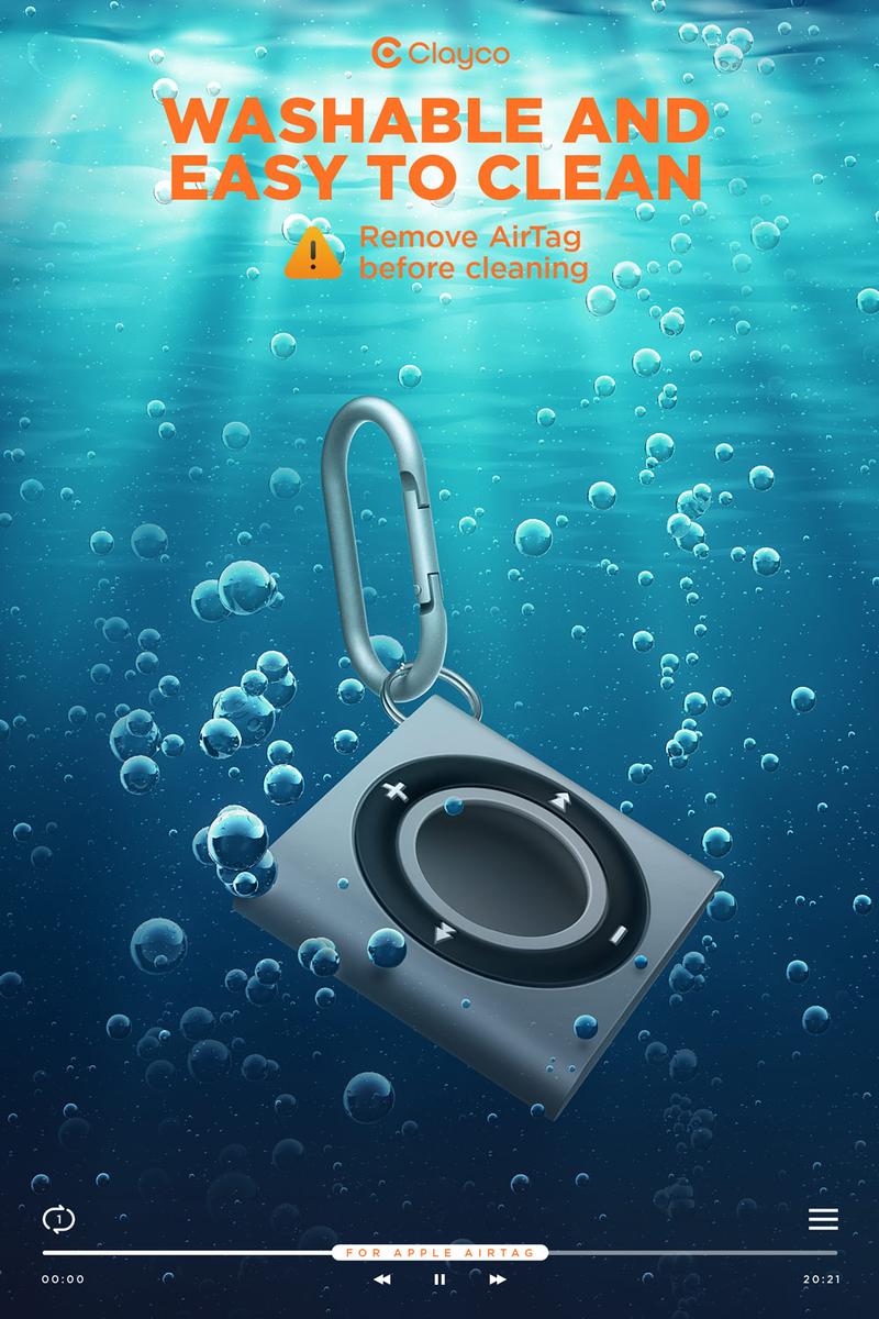 SUPCASE for Apple AirTag Case with Keychain Carabiner, Anti-Scratch Shockproof Soft Silicone Protective AirTag Holder Accessories for Dog Cat Collar, Keys, Luggage, Backpacks