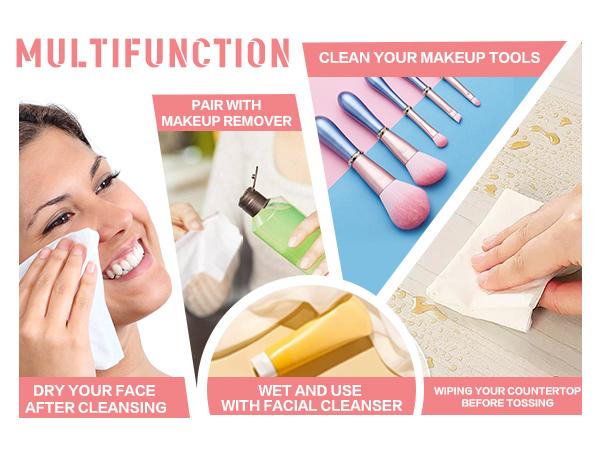 ICOTLE Disposable Face Towels 10"×12" Lint-Free Clean Towelette for Sensitive Skin, Makeup Removing, Cleansing, Travel