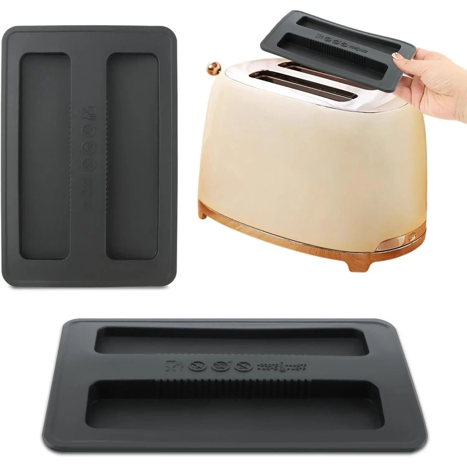 2 count Toaster Cover,2 Slice  Toaster Dust Covers   Top Cover Bread Maker Accessories for Bread Sandwich Machine(SIZE:6.22x4.09inch)