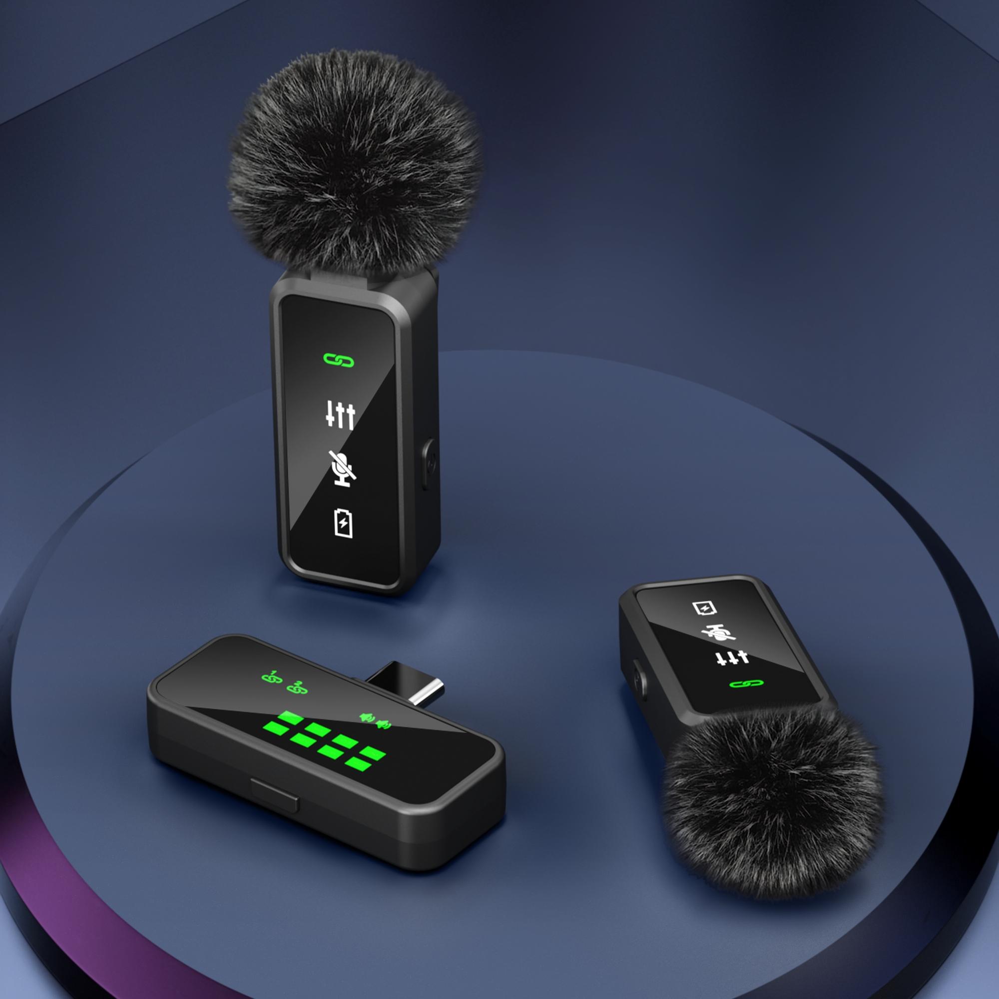 Wireless Microphone, Professional Wireless Microphone for iPhone & Android Phone, Lapel Mic for Video Recording, Teaching, Interviews, Podcast