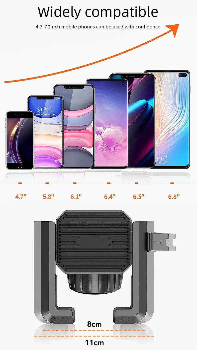 Anti-Shake Bicycle Handlebar Phone Mount Holder with Double Fix Pad, Silicone Pads, 360-Degree Adjustable, Tool-Free Install, Memory Lock, 1-Second Quick Release for Mountain Biking, Navigation Ride
