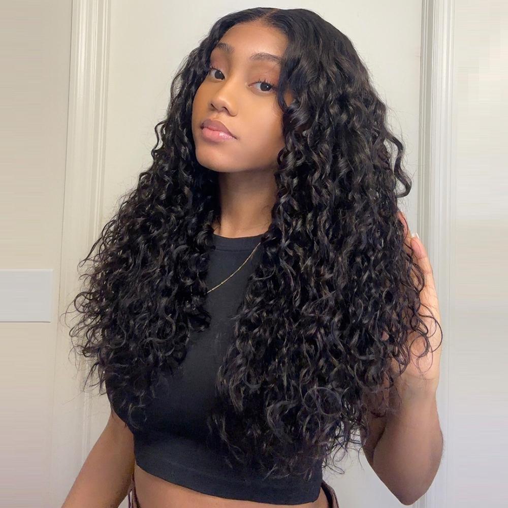 Midulla Water Wave Wear to Go Glueless Wigs Human Hair Pre Bleached Knots 7x5 Pre Cut Lace Closure Wigs Pre Plucked Curly Human Hair Lace Front Wigs Beginner Friendly