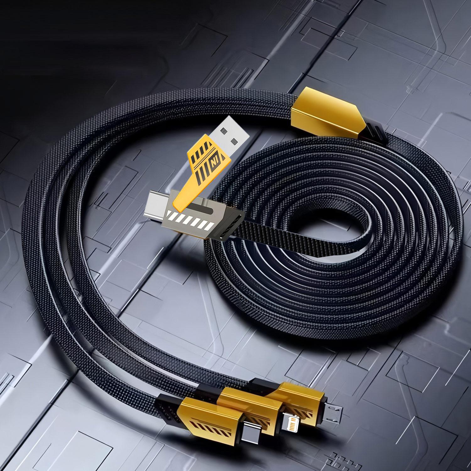 240w Super Fast Charging Cable with Nylon Braided Design, Durable Universal PD USB Charger for Type-C Micro iOS, 1.2 Meters Long, Available in 1 or 2 Pcs Set