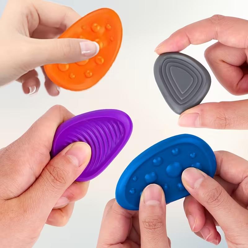 6pcs   Sensory Stones for Children, Designed for Emotional Soothing And Relaxation, Durable And Washable, Available in Various Colors, Suitable for Educational Settings, Making It an Ideal Gift to Enhance Focus Development, Worry Stone, Sensory Bundle