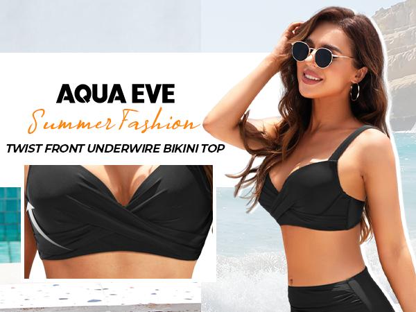 Aqua Eve Women Underwire Bikini Top - Push Up Swim Top Only Bra Padded Swimsuit Tops Bathing Suit Tops