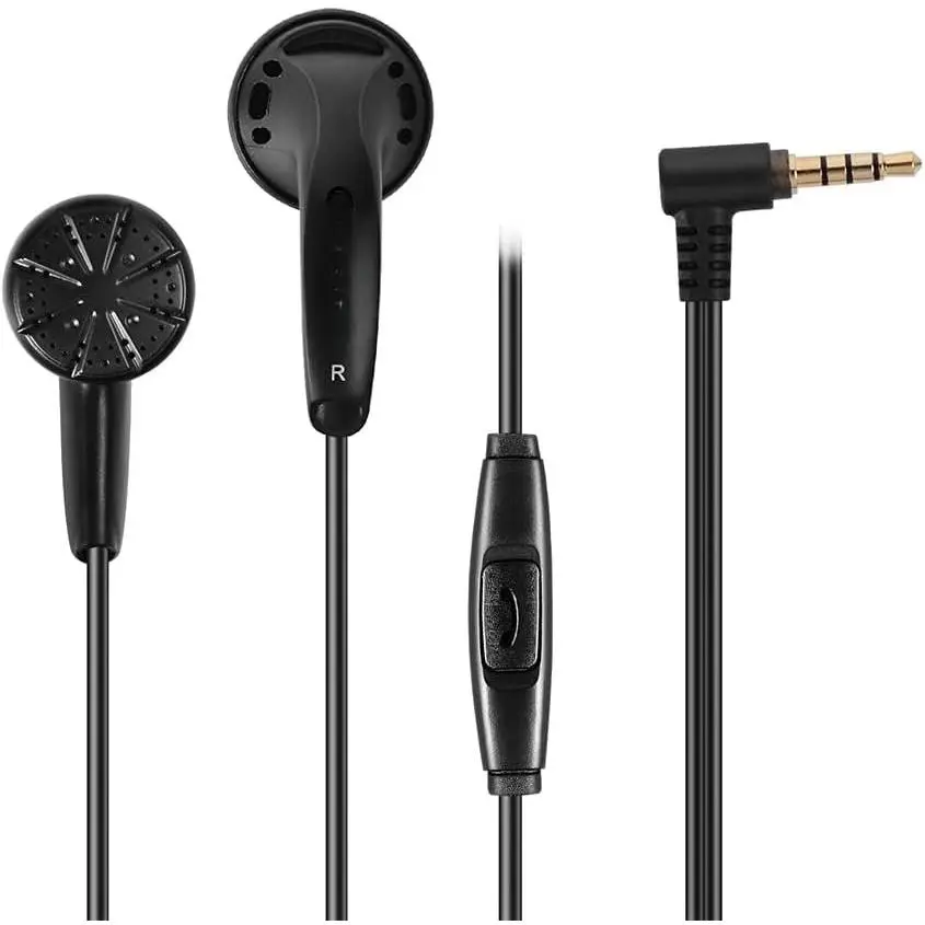 Ancestor in Ear Flat  Earbuds Headphones,32 Ohm  Bass Earphones,3.5mm Wired Headphones,Earbud Without/with  Microphone,Earphones for Smartphones PC Tablets etc (with Mic)