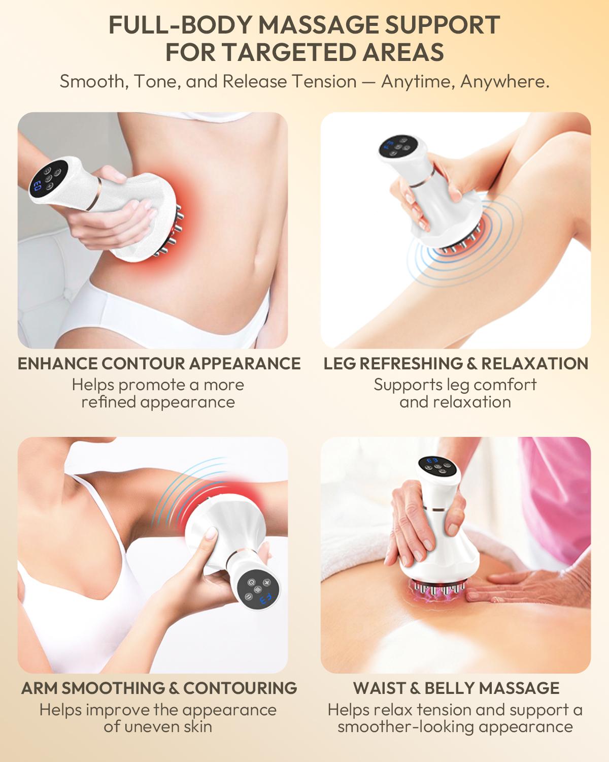 1 Count Body Sculpting Massage Tool, Handheld Electric Body Massager with Heat, Vibration & Soothing Pulse for Legs, Arms, Hips & Belly 1 Count Body Sculpting Massage Tool, Handheld Electric Body Massager with Heat, Vibration & Soothing Pulse for Legs, Arms, Hips & Belly