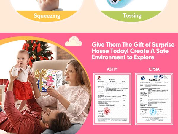 hahaland Easter Basket Stuffers My First Mushroom House with Stuffed Jungle Animals, Rattle, Crinkle Paper, Mirror - Sensory Montessori Developmental Toys for Toddlers 1 Year Old Girl Gifts Stuffers Playpen Newborn Cute Baby Toy 6-12 Months