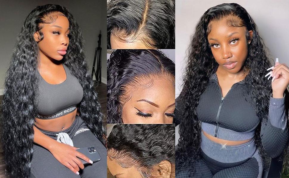 Lemoda 13x4 15A 210% Density 13x6 SKINLIKE Real HD Lace Water Wave Full Lace Frontal Wigs Deep Wave Virgin Human Hair Invisible 0.1mm Ultra-thin Frayed Ends Wet and Wavy Lace Front Wig Tiny Knots Lemoda 13x4 15A 210% Density 13x6 SKINLIKE Real HD Lace Water Wave Full Lace Frontal Wigs Deep Wave Virgin Human Hair Invisible 0.1mm Ultra-thin Frayed Ends Wet and Wavy Lace Front Wig Tiny Knots