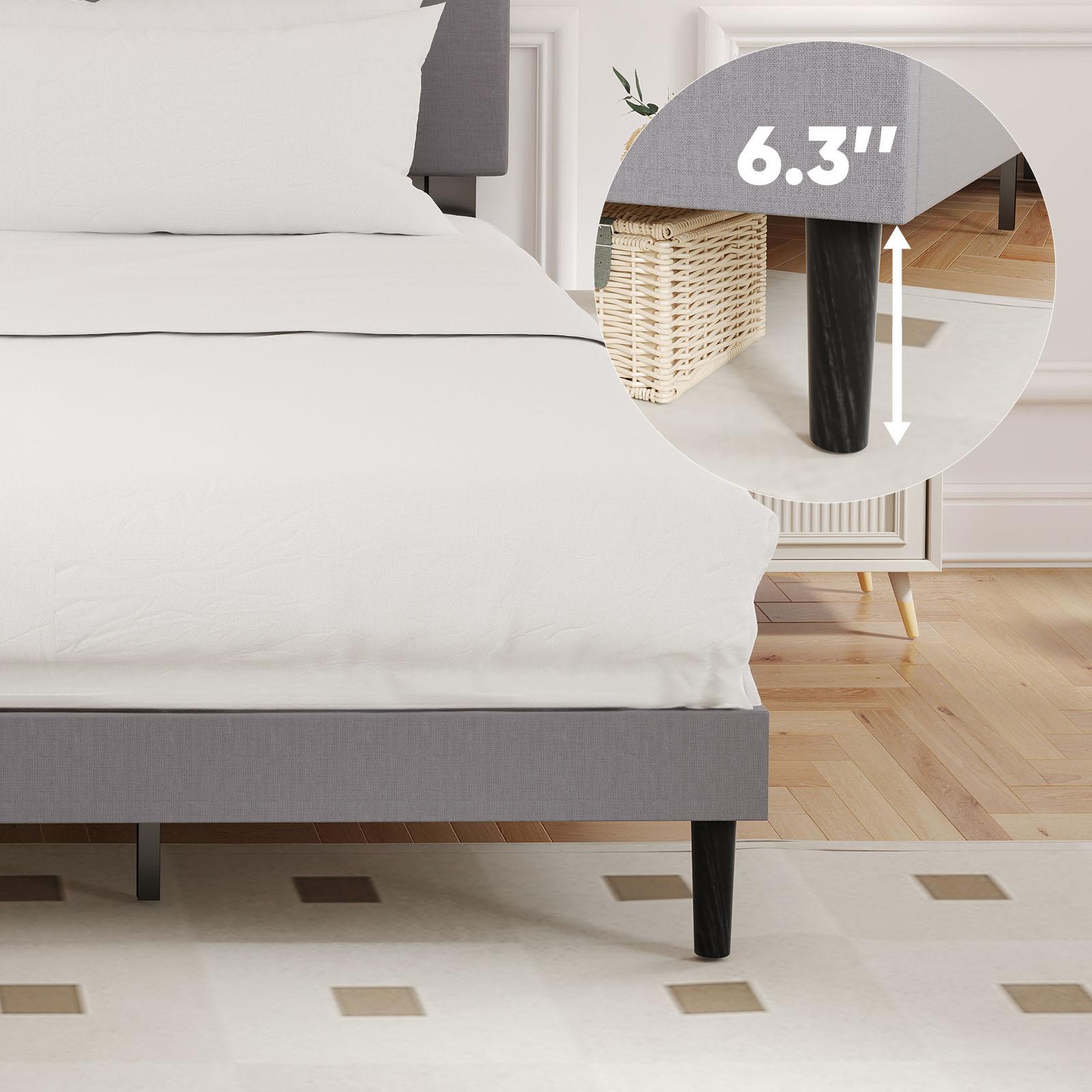 Twin/Full/Queen/King Size Fabric Upholstered Sturdy Wood Slats No Box Spring Needed Modern Design with Upholstery Platform Bed Twin/Full/Queen/King Size Fabric Upholstered Sturdy Wood Slats No Box Spring Needed Modern Design with Upholstery Platform Bed