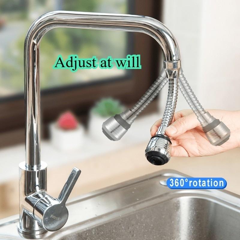 2 Pcs 360° Rotating Faucet Extenders – ABS splash-proof water saver with flexible swivel design. Easy no-tool install for kitchen and bathroom sinks, improves water flow control and reduces splashing.