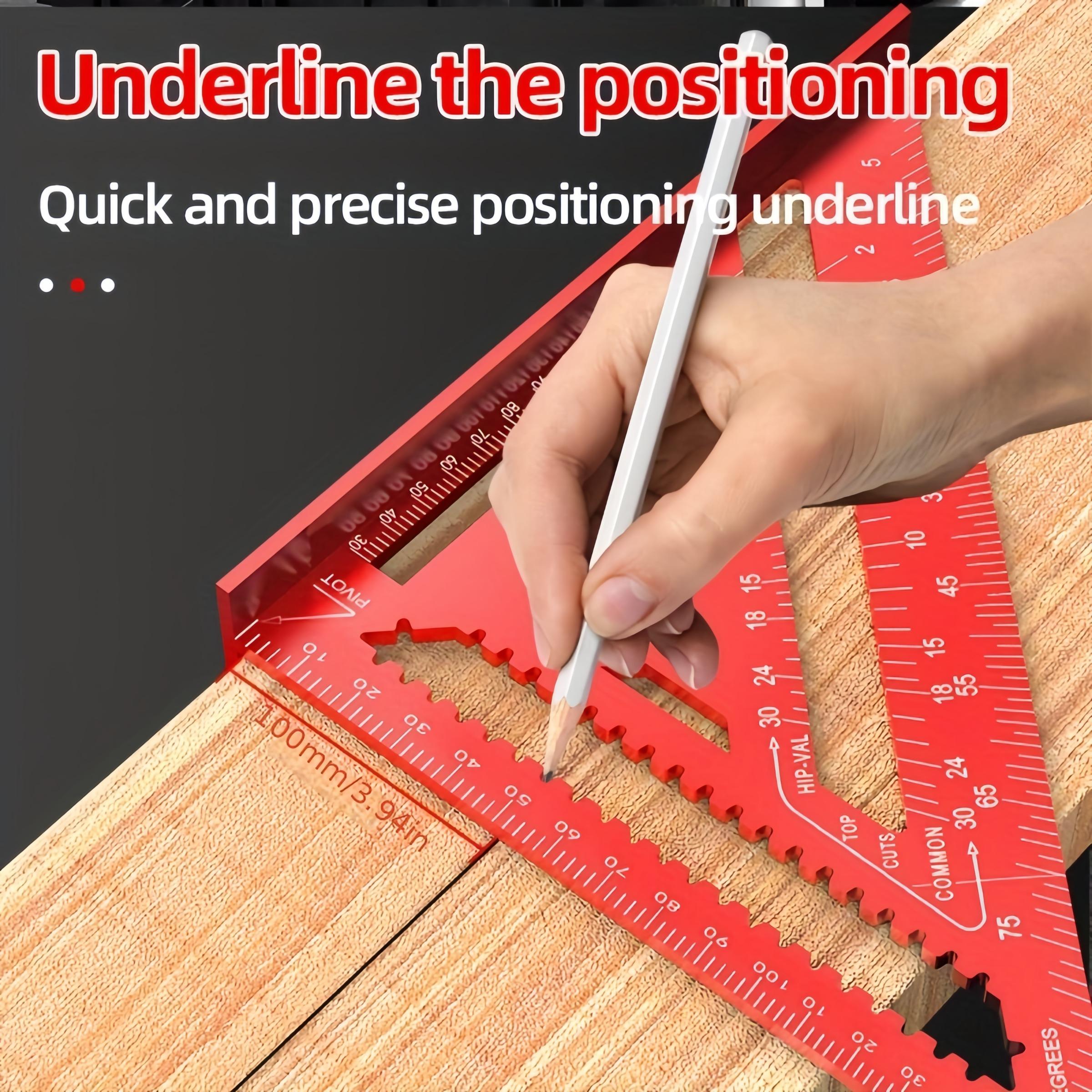 7 Inch Metric Triangular Ruler High Precision with 90° & 45° Angles Linear Measurement for Woodworking, Metalwork, Roofing, Drawing