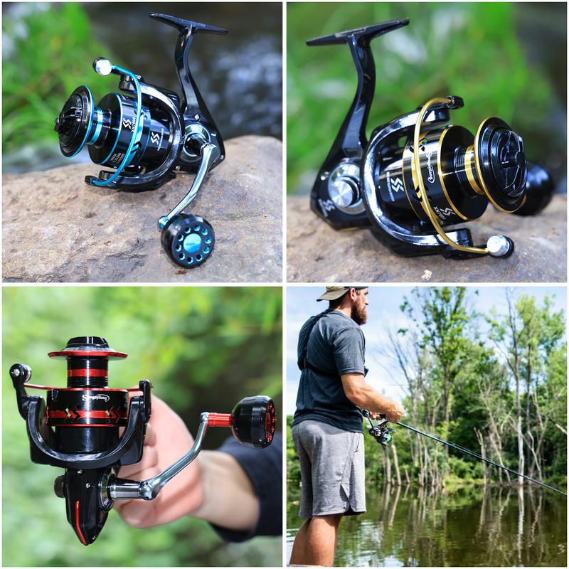 Sougayilang Stainless Steel Fishing Reel, Precision Carving Line Cup, Anti-corrosion Waterproof Spinning Wheel for Outdoor Fishing