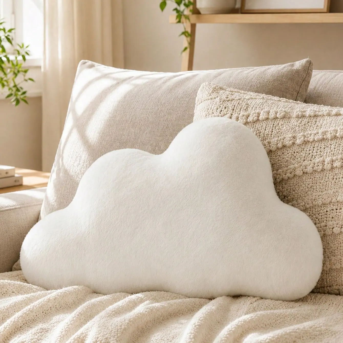 1PC Cloud Shaped Plush Pillow | Soft Fluffy Cloud Cushion for Sofa Bed Bedroom & Living Room | Cute Pastel Aesthetic Room Decor | Cozy Home Accessories | Black Friday Christmas Gift Ideas | Gifts for Friends & Family