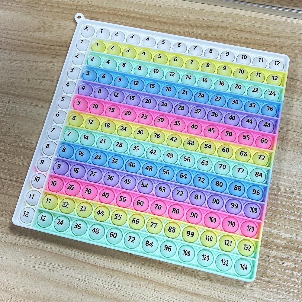 12x12 Multiplication Fast Push Bubbles Math Learning Toy, Times Table Practice Board Game, Educational Number Manipulative for Kids, Math Learning Blocks, Math Learning Tools