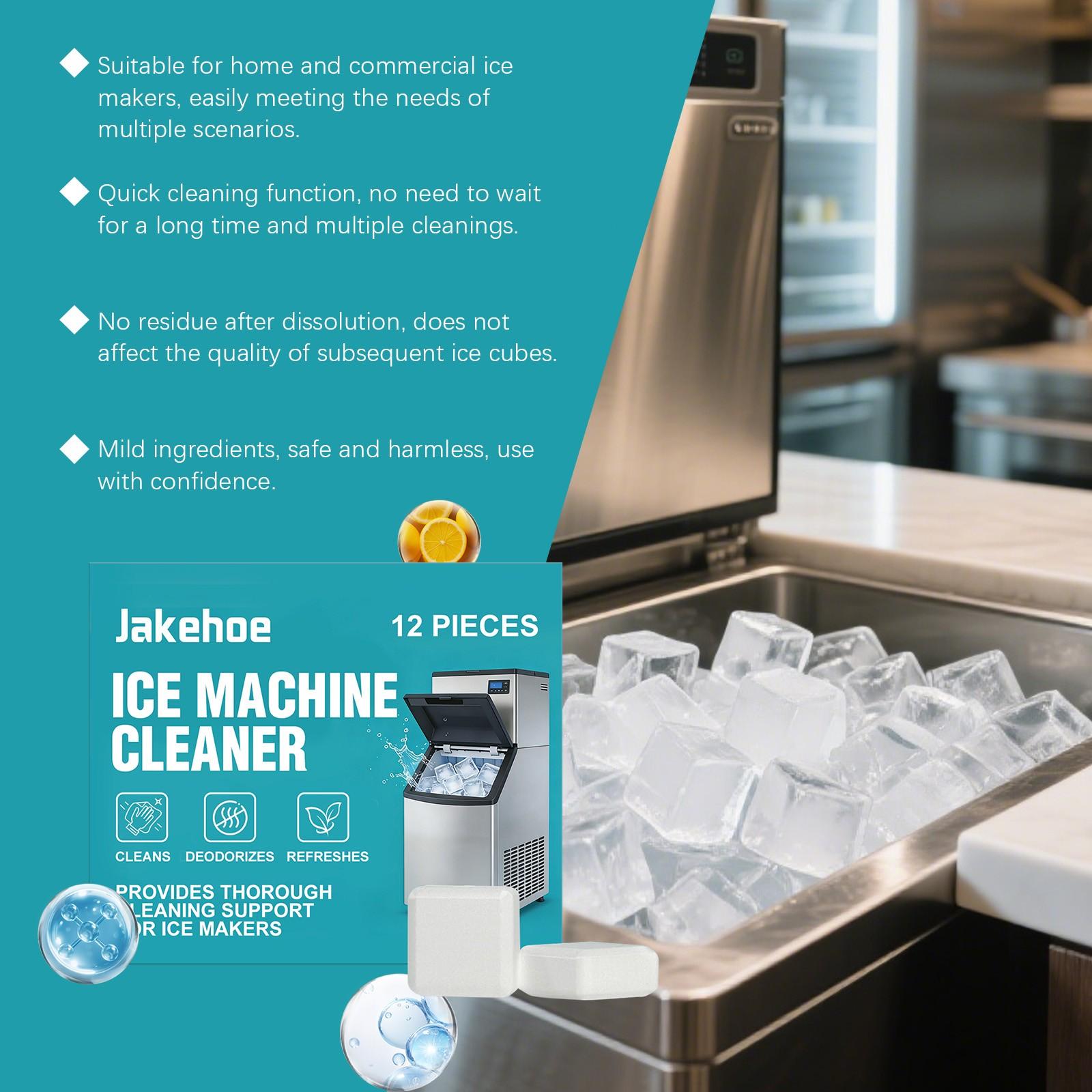 Ice Maker Cleaning Tablets (12pcs), Daily Home Ice Maker Cleaners, Stain Removal, Efficient Device Maintenance, Easy to Use, Portable Cleaner