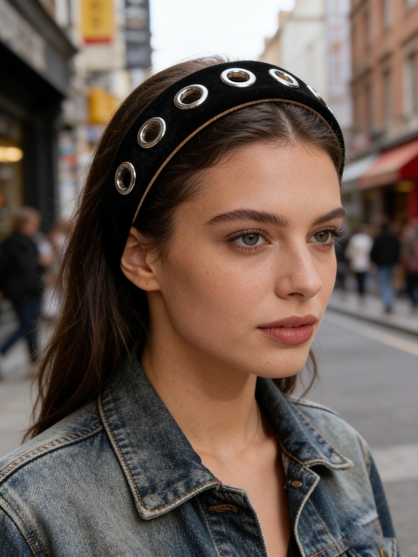Trendy Wide Elastic Hairband, Non-Slip Design for Daily Use, Y2K Punk Style Headbands, Perfect for Photoshoots & Streetwear