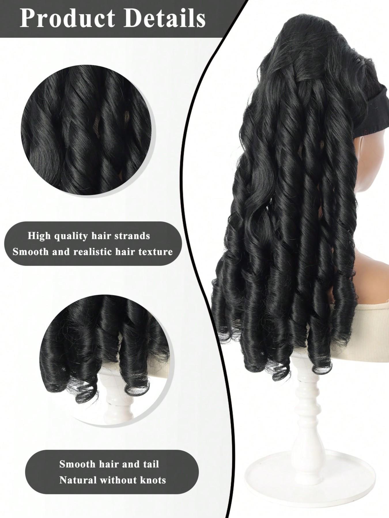 20 inch Long Wavy Synthetic Ponytail Drawstring Roman Curly Ponytail Wine Red Extensions for Women Daily Party Use,Drawstring Style Roman Curl Ponytail Wig Suitable for Women's Daily Wear and Holidays 20 inch Long Wavy Synthetic Ponytail Drawstring Roman Curly Ponytail Wine Red Extensions for Women Daily Party Use,Drawstring Style Roman Curl Ponytail Wig Suitable for Women's Daily Wear and Holidays