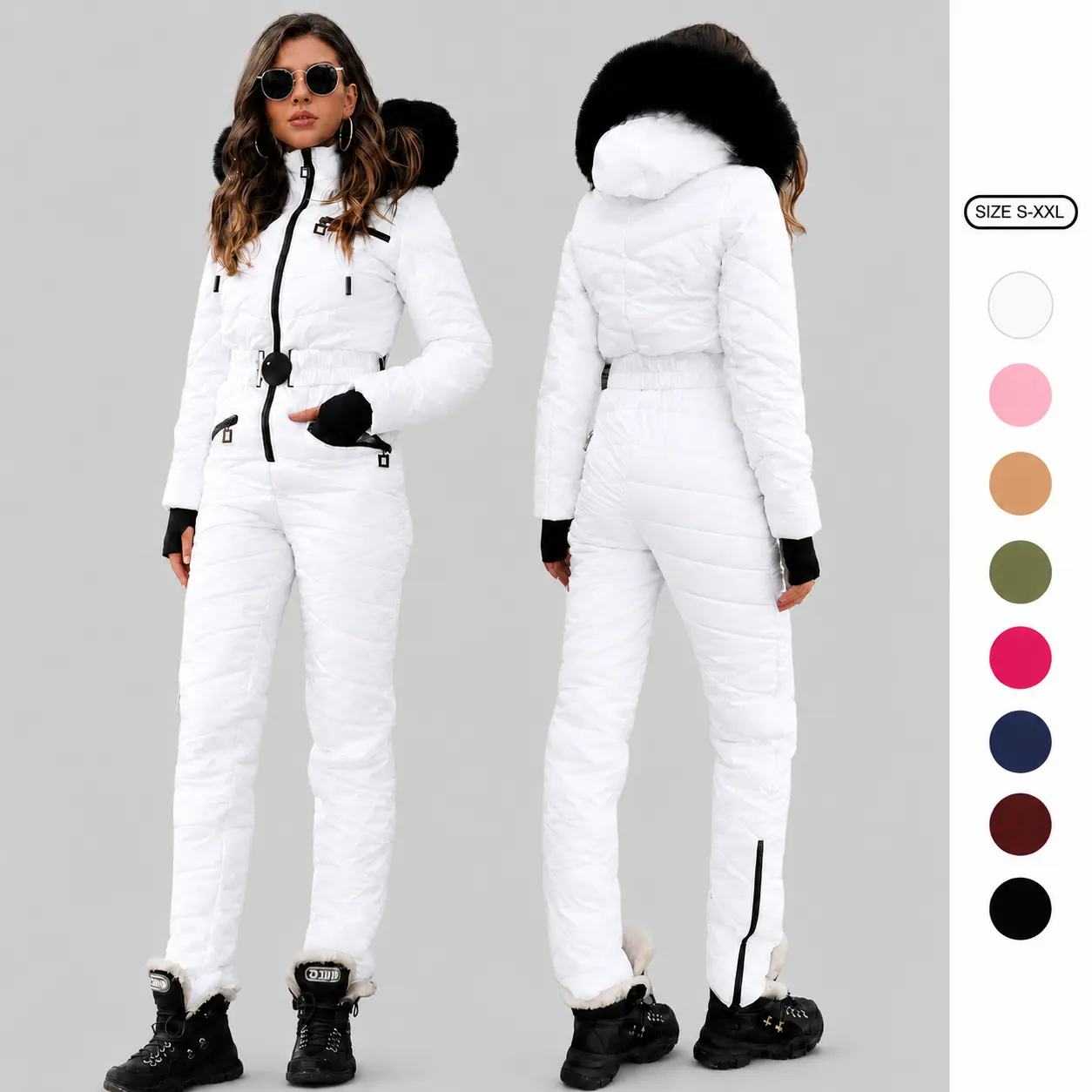 Imily Bela Womens Onesie Ski Suit Winter Outdoor Sports Waterproof Snowsuit Jumpsuits Jacket