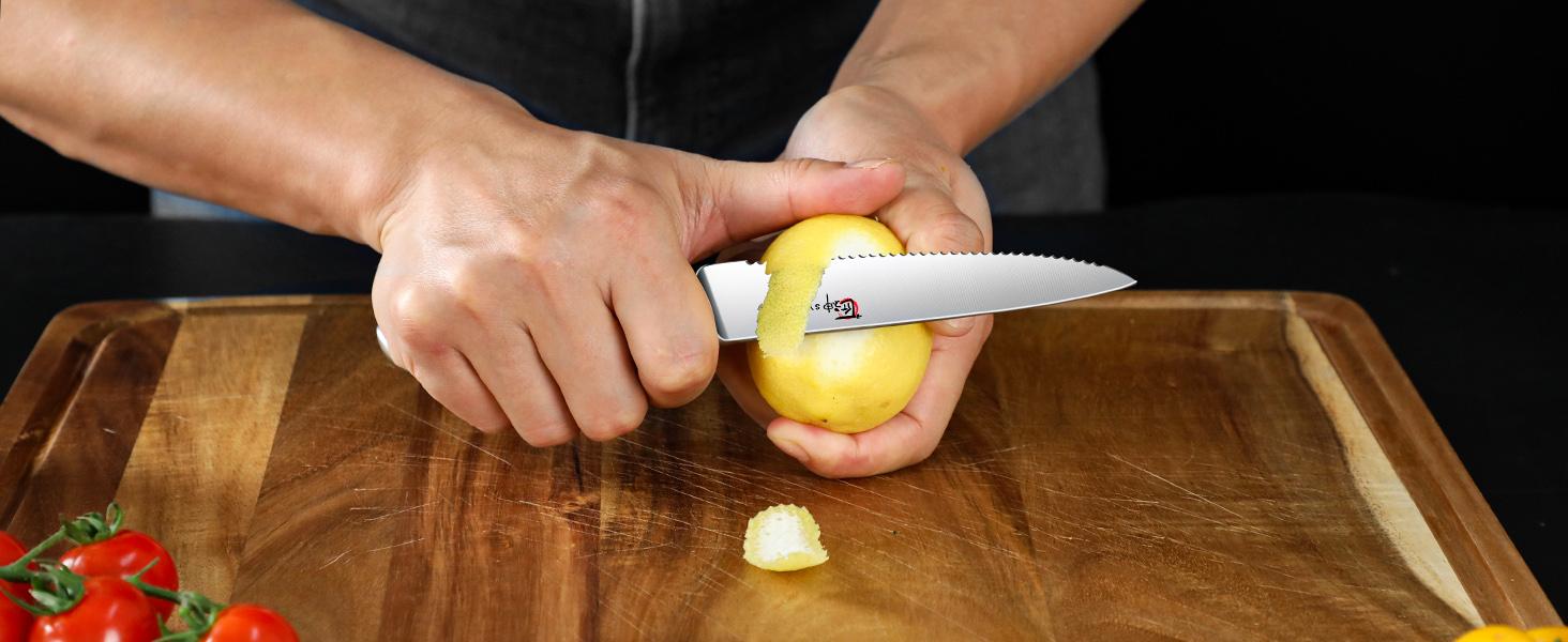 【TikTokShopSpringGlowUp】 SYOKAMI Kitchen Knife Set, 14 Pieces Japanese Style Knife Block Set with Magnetic Holder, High Carbon Stainless Steel Ultra Sharp Knives for kitchen with Ergonomic Handle and Sharpener, Black Dot, Mother's Day Gift