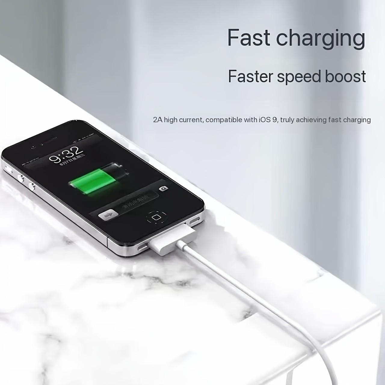 30-Pin USB Charging Cable for iPhone 4s/4/3gs, iPad 1/2/3, Ipod Nano/touch, Data Sync Cable, 1pcs/3pcs, Reliable Connectivity, Connector, Durable
